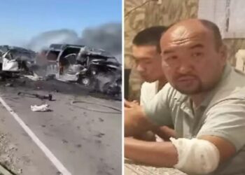 Жол апатының куәгері жанып жатқан көліктен 8 адамды аман алып шыққан